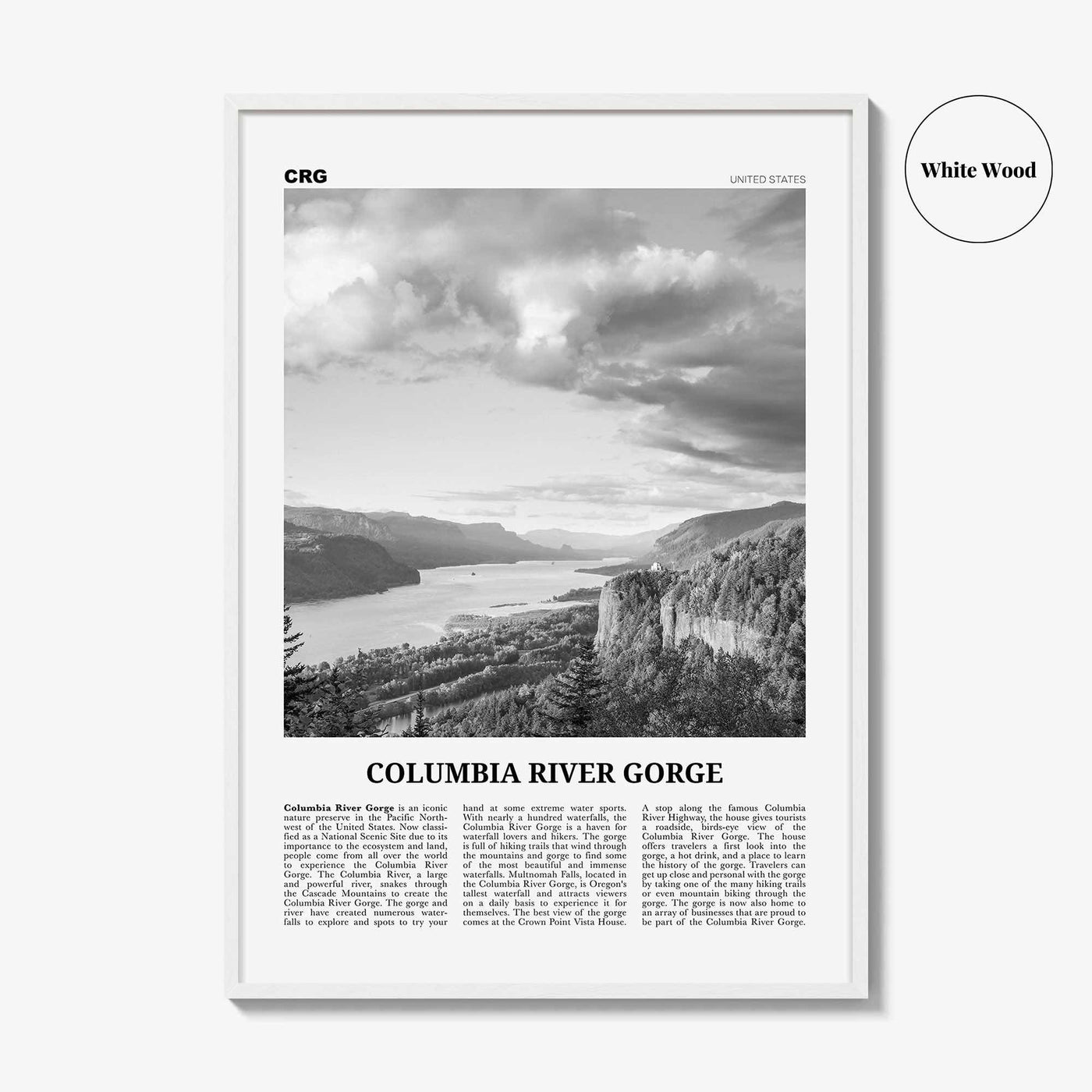 Columbia River Gorge Print Black and White, Columbia River Gorge Wall Art, Columbia River Gorge Poster, Columbia River Gorge Photo