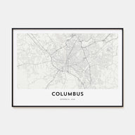 Columbus, Georgia Map Landscape Poster