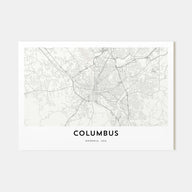 Columbus, Georgia Map Landscape Poster