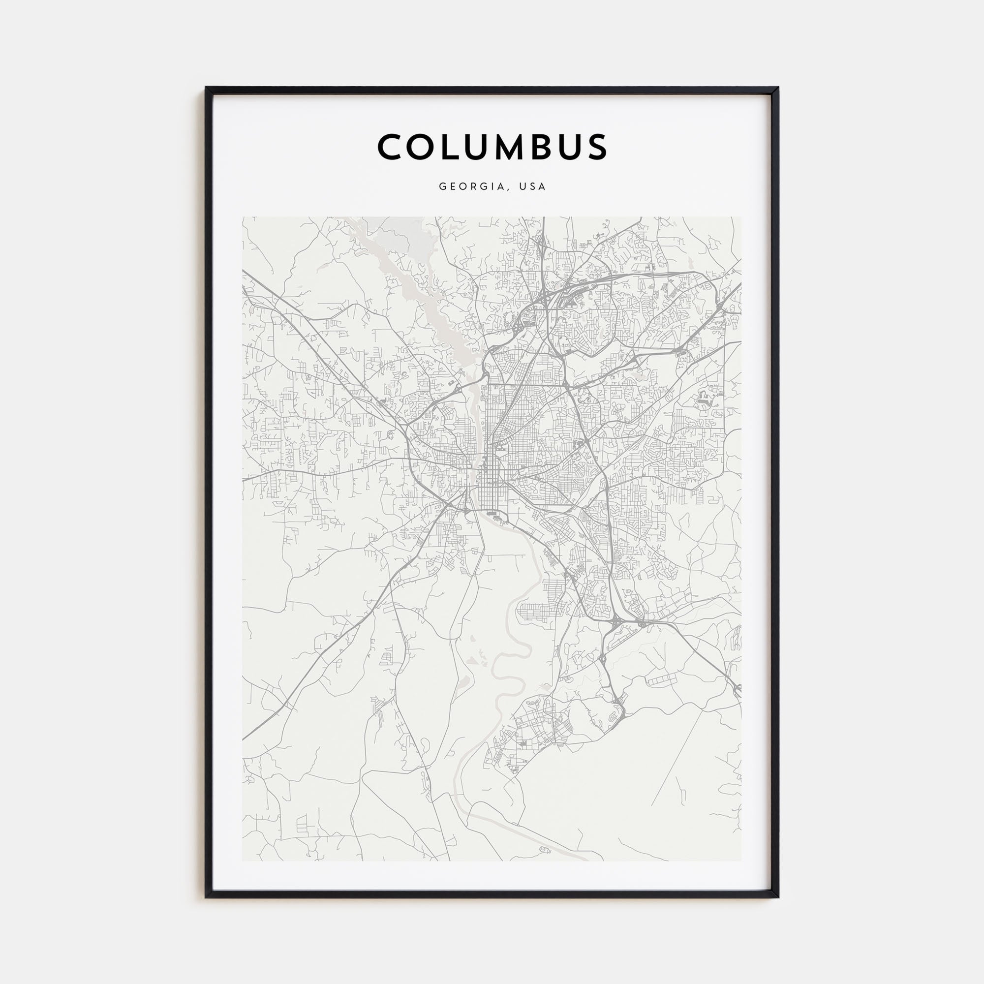 Columbus, Georgia Map Portrait Poster