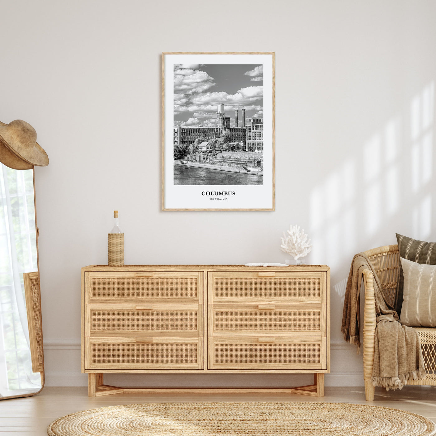 Columbus, Georgia Portrait B&W Poster