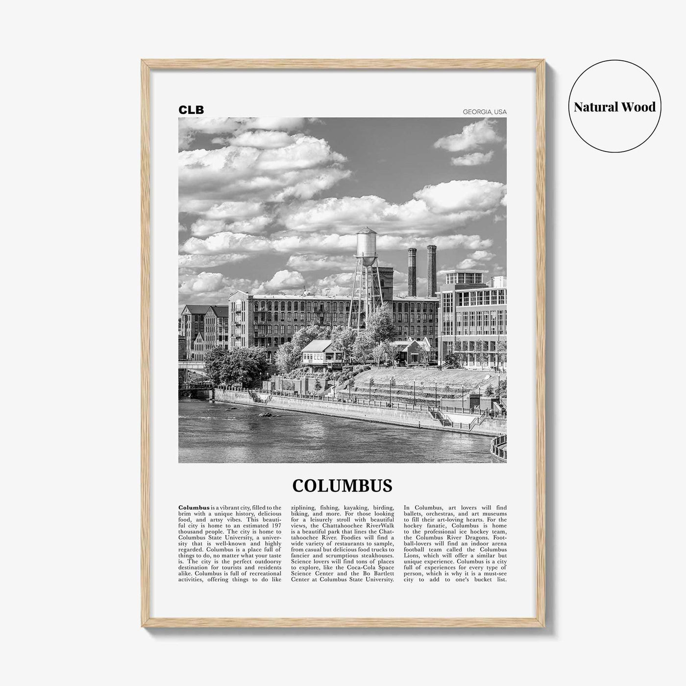 Columbus Print Black and White Georgia, Columbus Wall Art, Columbus Poster, Columbus Photo, Columbus Wall Décor, USA, United States