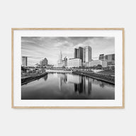 Columbus, Ohio Landscape B&W Poster