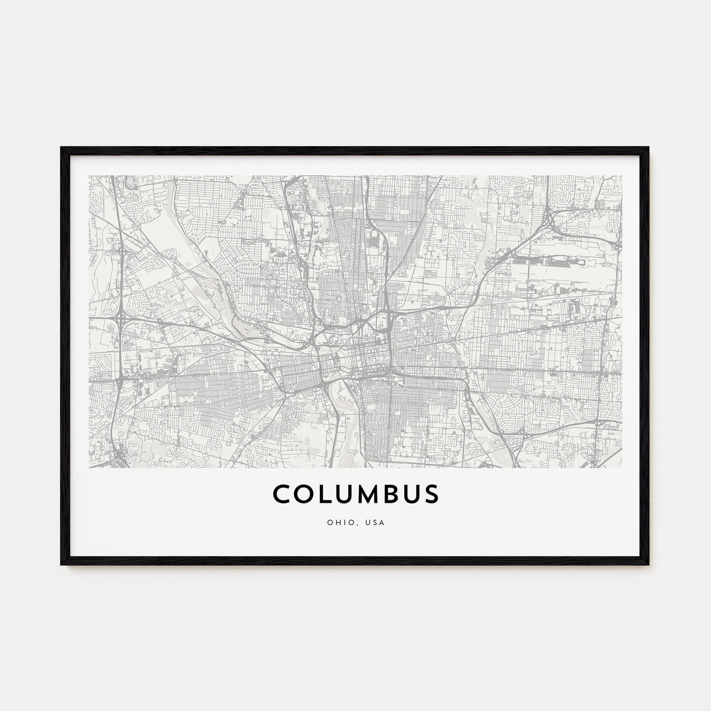 Columbus, Ohio Map Landscape Poster