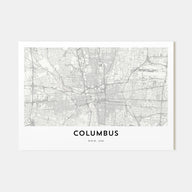 Columbus, Ohio Map Landscape Poster