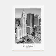 Columbus, Ohio Portrait B&W No 2 Poster