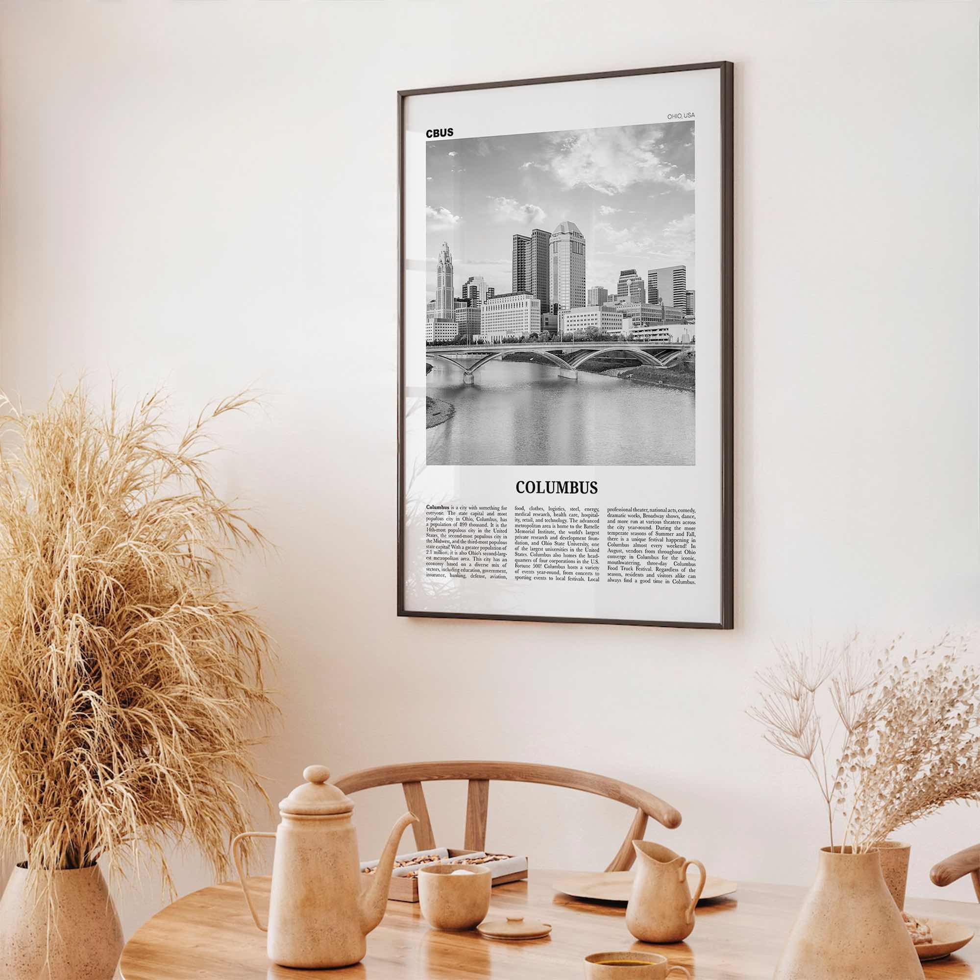 Columbus Print Black and White Ohio No 1, Columbus Wall Art, Columbus Poster, Columbus Photo, Columbus Decor, USA, United States, America