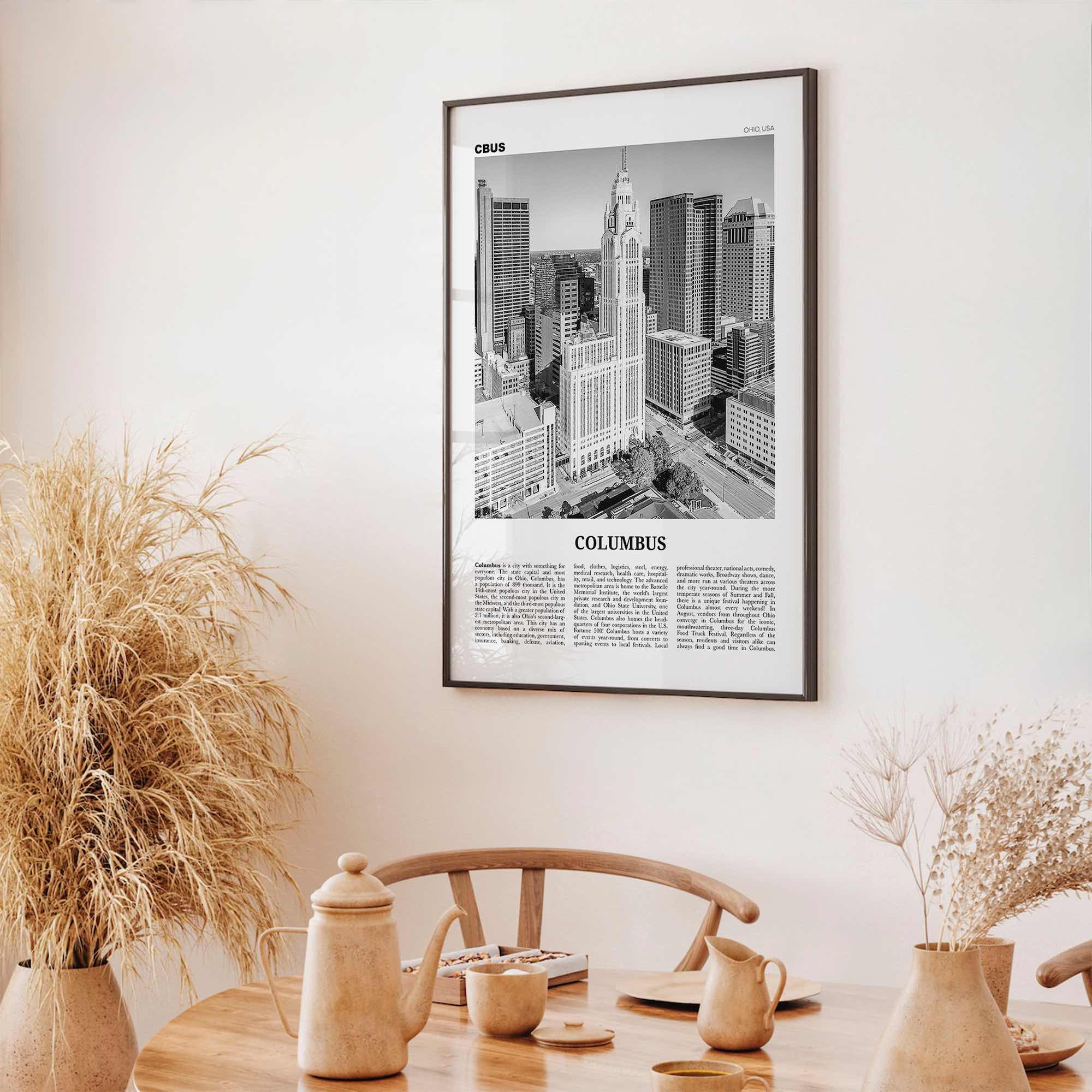 Columbus Print Black and White Ohio No 2, Columbus Wall Art, Columbus Poster, Columbus Photo, Columbus Decor, USA, United States