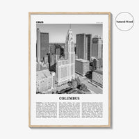Columbus Print Black and White Ohio No 2, Columbus Wall Art, Columbus Poster, Columbus Photo, Columbus Decor, USA, United States