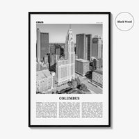 Columbus Print Black and White Ohio No 2, Columbus Wall Art, Columbus Poster, Columbus Photo, Columbus Decor, USA, United States