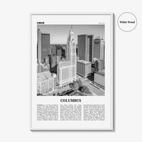Columbus Print Black and White Ohio No 2, Columbus Wall Art, Columbus Poster, Columbus Photo, Columbus Decor, USA, United States