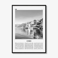 Como Print Black and White No 1, Como Wall Art, Como Poster, Como Photo, Como Wall Decor, Lake Como Print, Italy, Lago di Como, Italia