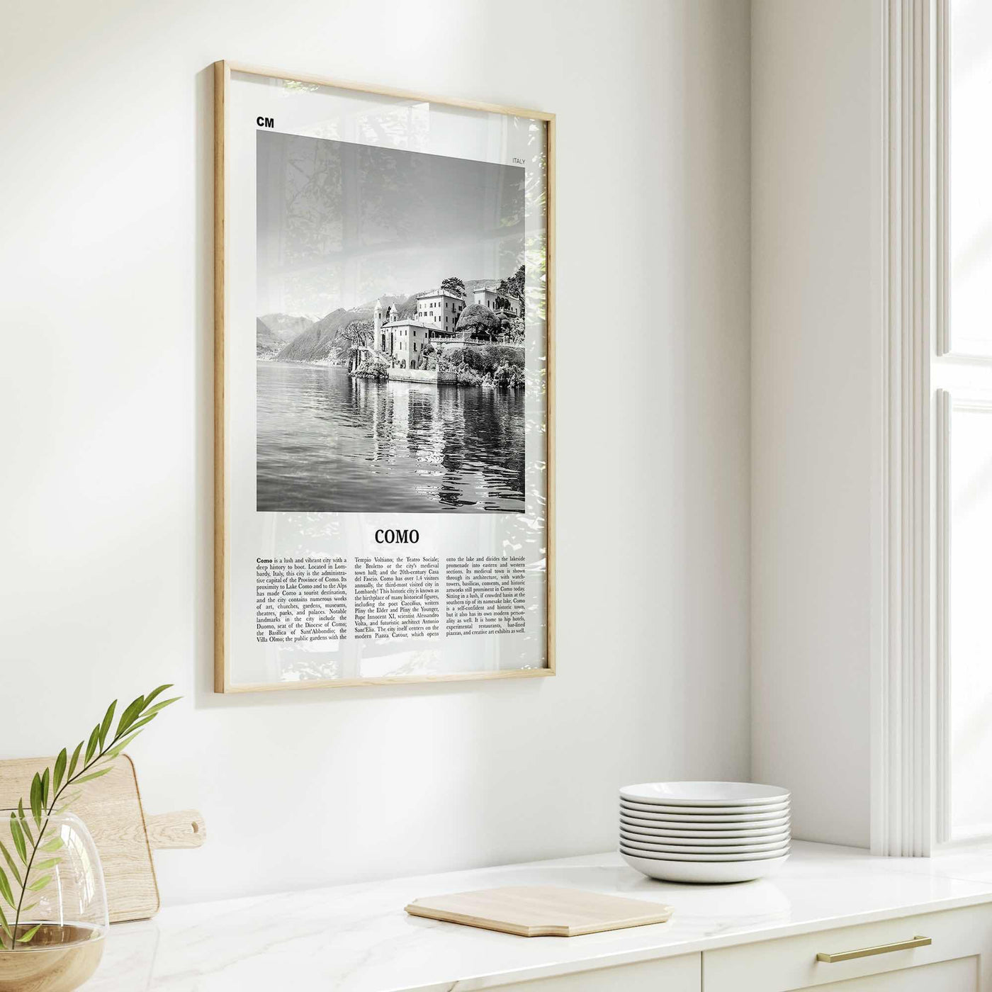 Como Print Black and White No 1, Como Wall Art, Como Poster, Como Photo, Como Wall Decor, Lake Como Print, Italy, Lago di Como, Italia