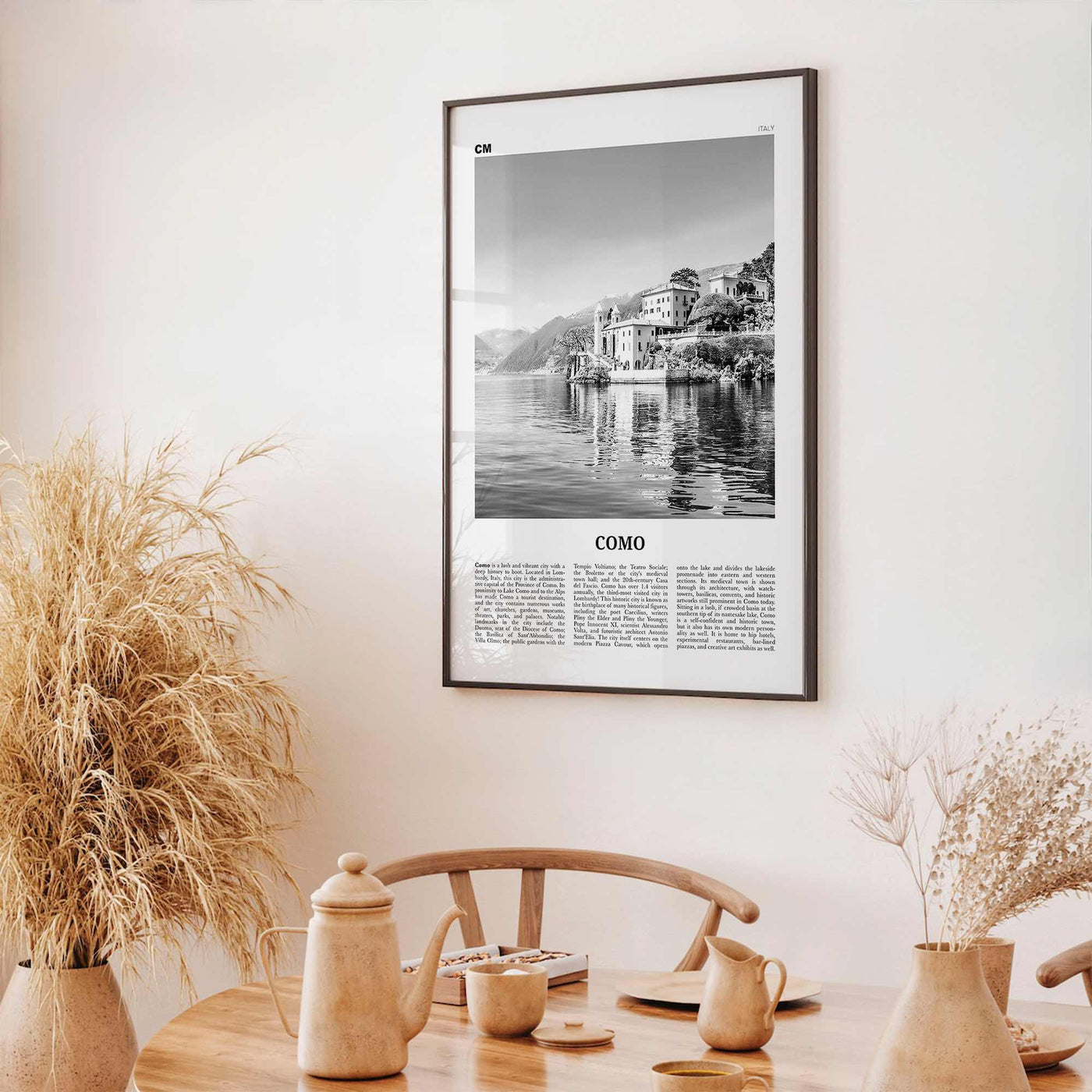 Como Print Black and White No 1, Como Wall Art, Como Poster, Como Photo, Como Wall Decor, Lake Como Print, Italy, Lago di Como, Italia