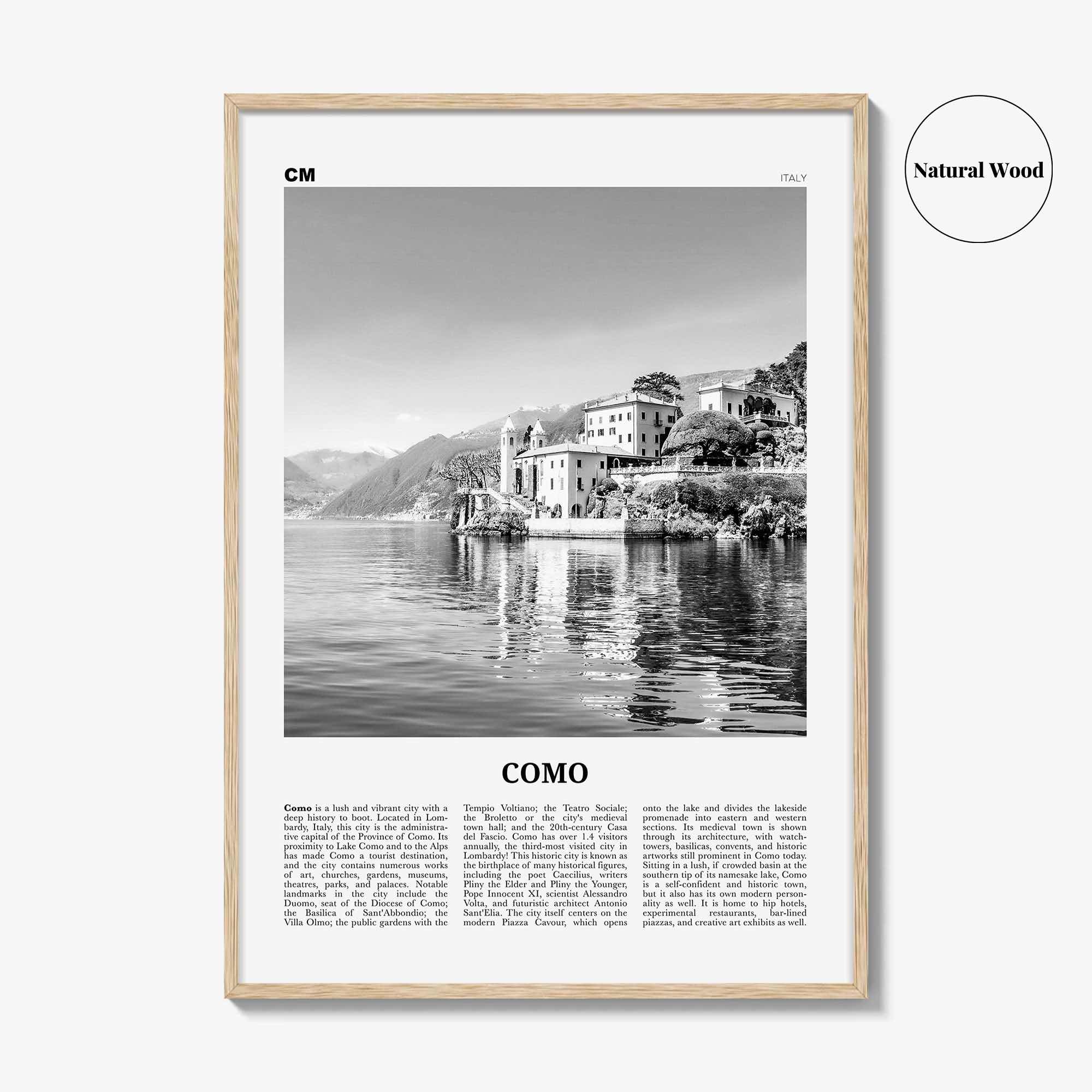 Como Print Black and White No 1, Como Wall Art, Como Poster, Como Photo, Como Wall Decor, Lake Como Print, Italy, Lago di Como, Italia
