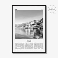 Como Print Black and White No 1, Como Wall Art, Como Poster, Como Photo, Como Wall Decor, Lake Como Print, Italy, Lago di Como, Italia