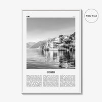 Como Print Black and White No 1, Como Wall Art, Como Poster, Como Photo, Como Wall Decor, Lake Como Print, Italy, Lago di Como, Italia