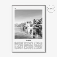 Como Print Black and White No 1, Como Wall Art, Como Poster, Como Photo, Como Wall Decor, Lake Como Print, Italy, Lago di Como, Italia