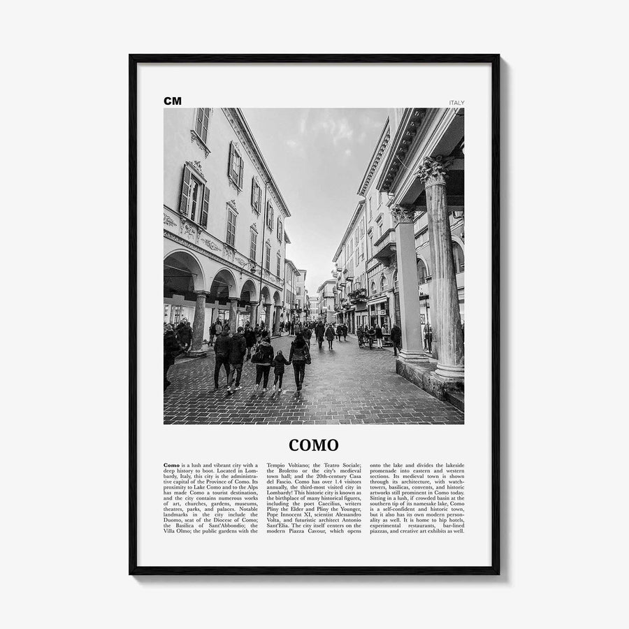 Como Print Black and White No 2, Como Wall Art, Como Poster, Como Photo, Como Wall Decor, Lake Como Print, Italy, Lago di Como, Italia