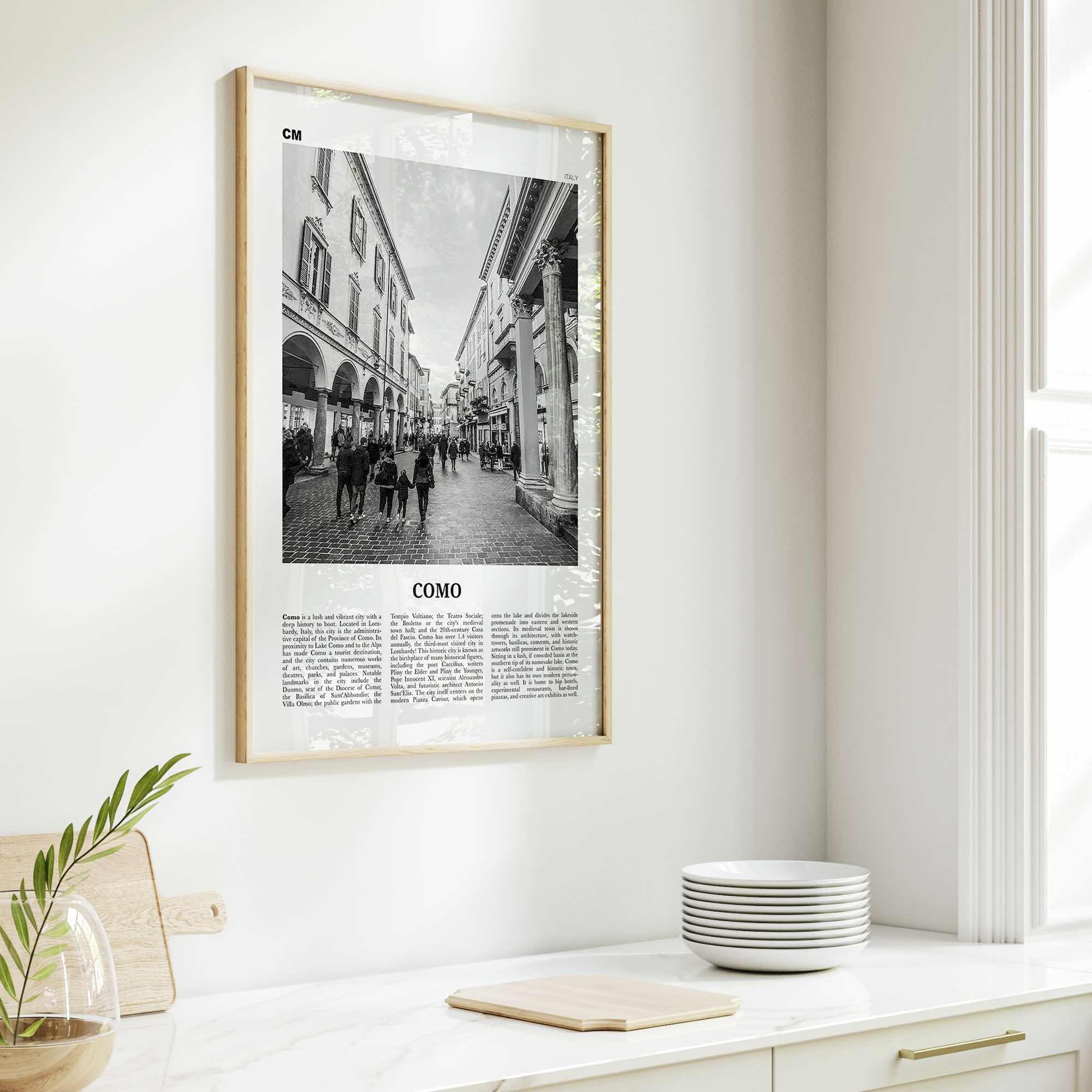 Como Print Black and White No 2, Como Wall Art, Como Poster, Como Photo, Como Wall Decor, Lake Como Print, Italy, Lago di Como, Italia