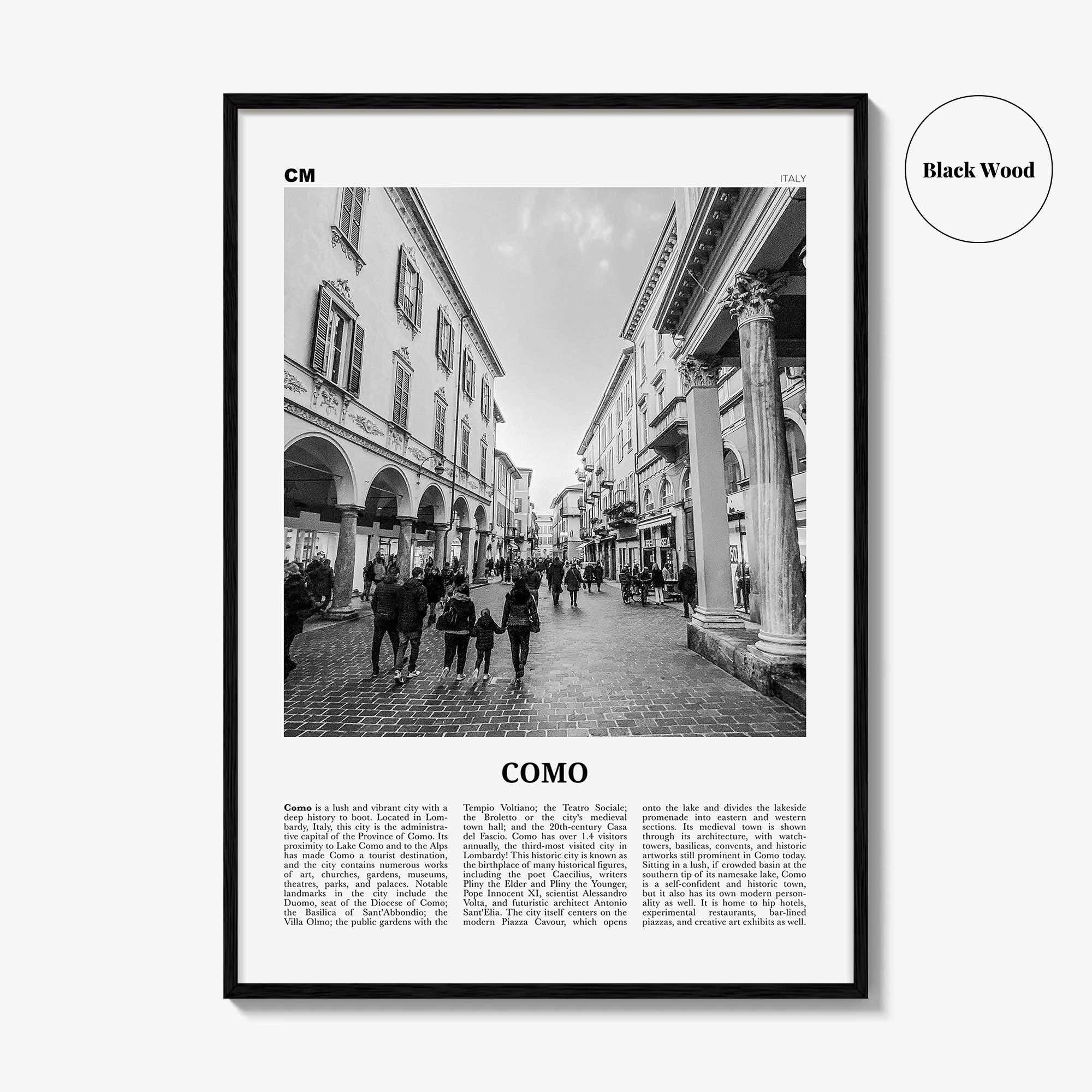 Como Print Black and White No 2, Como Wall Art, Como Poster, Como Photo, Como Wall Decor, Lake Como Print, Italy, Lago di Como, Italia