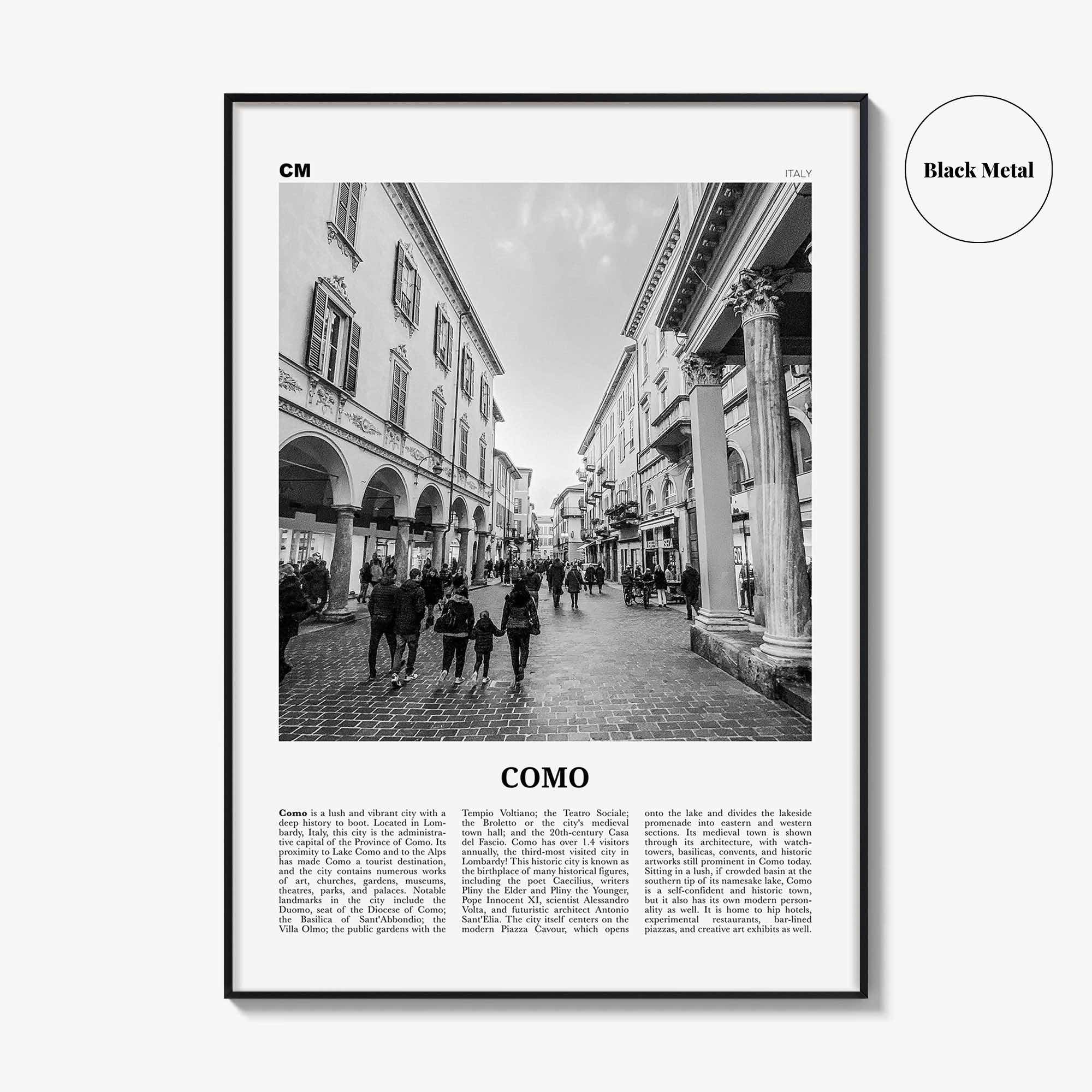 Como Print Black and White No 2, Como Wall Art, Como Poster, Como Photo, Como Wall Decor, Lake Como Print, Italy, Lago di Como, Italia