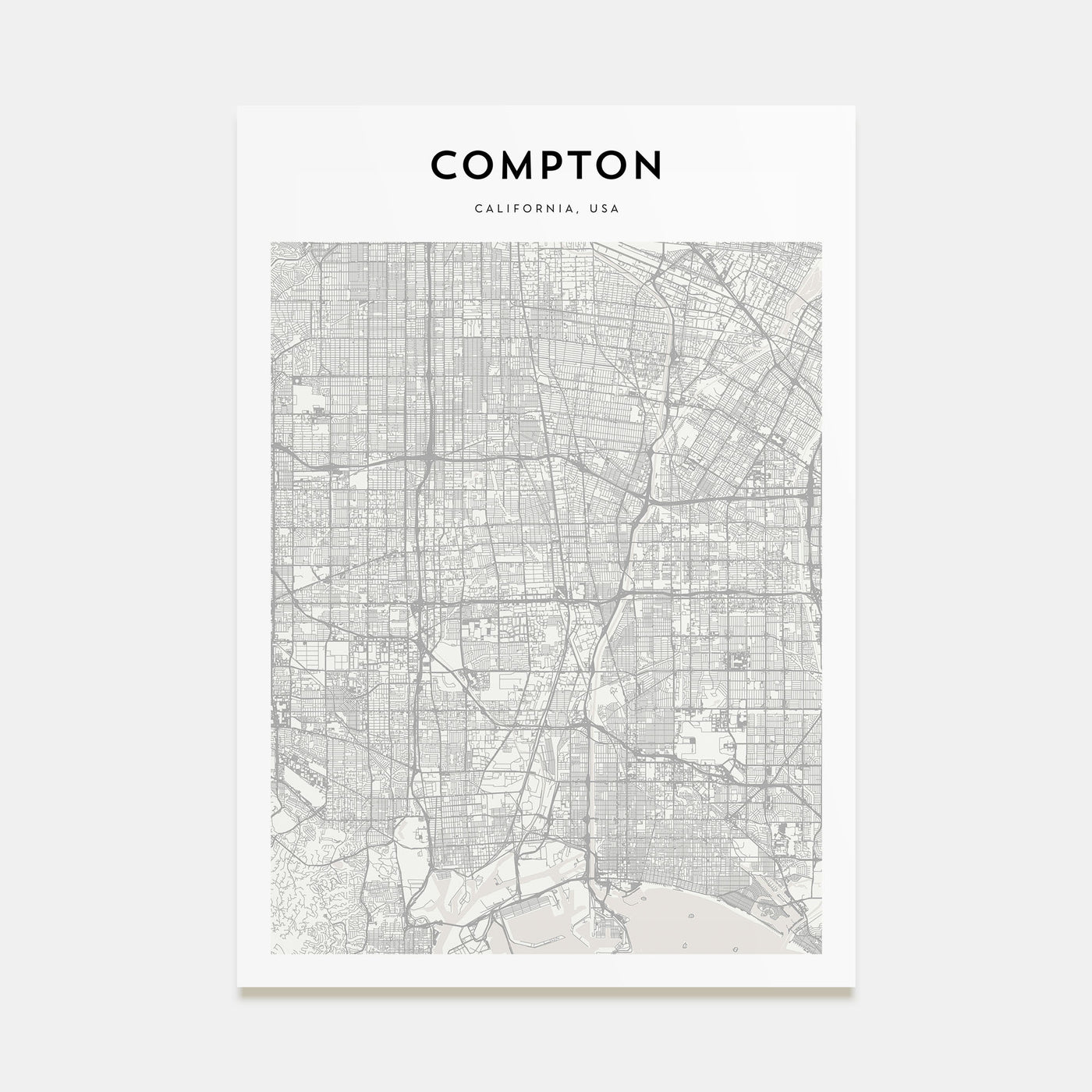 Compton Map Portrait Poster