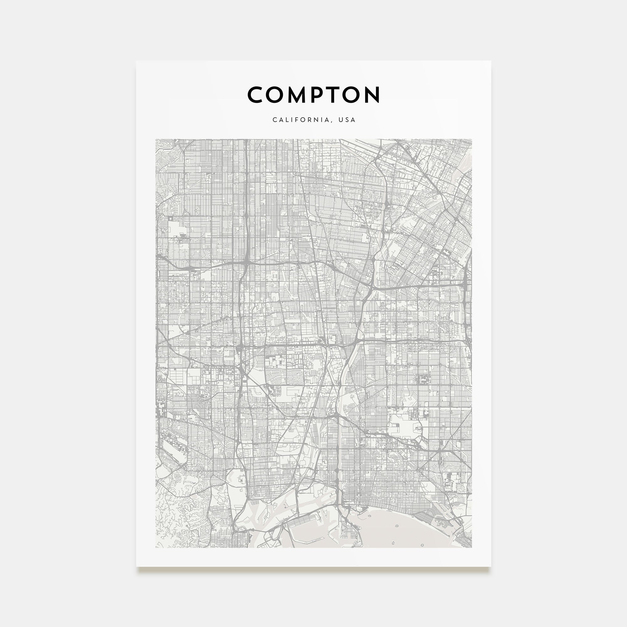 Compton Map Portrait Poster