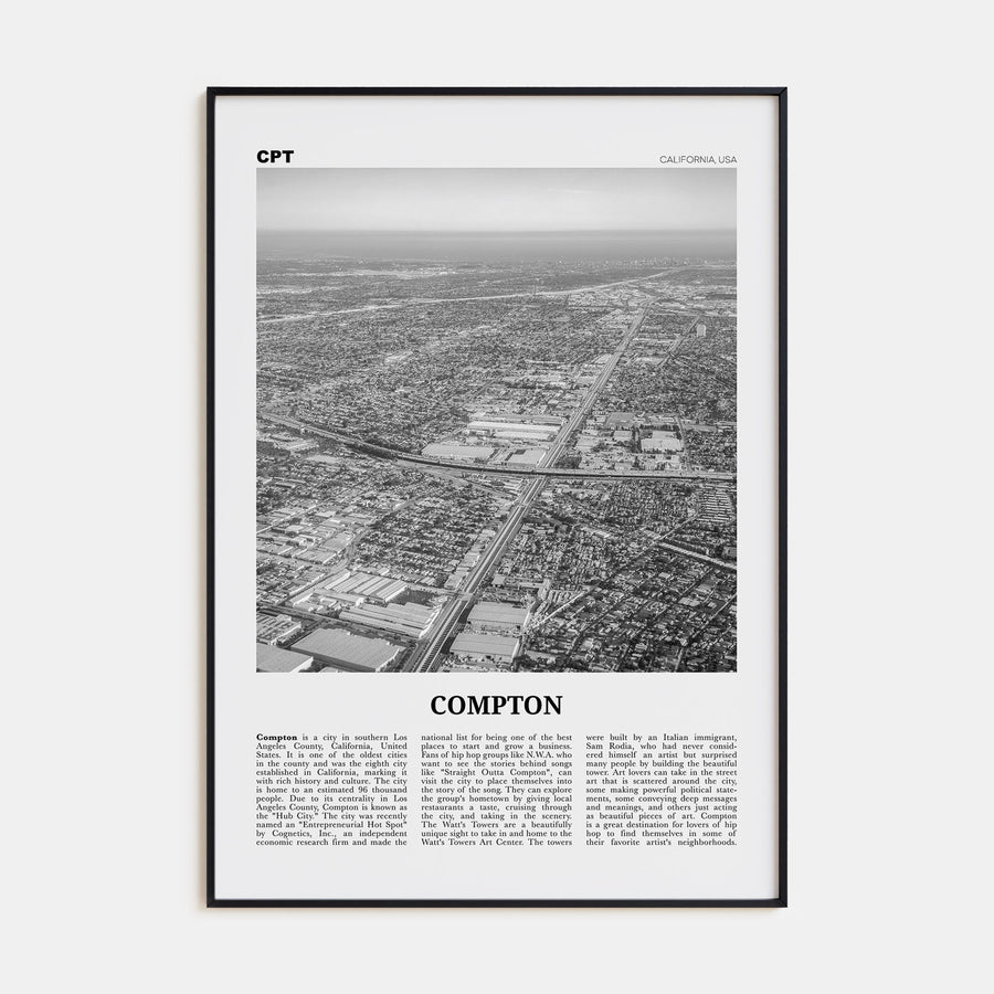 Compton Travel B&W Poster