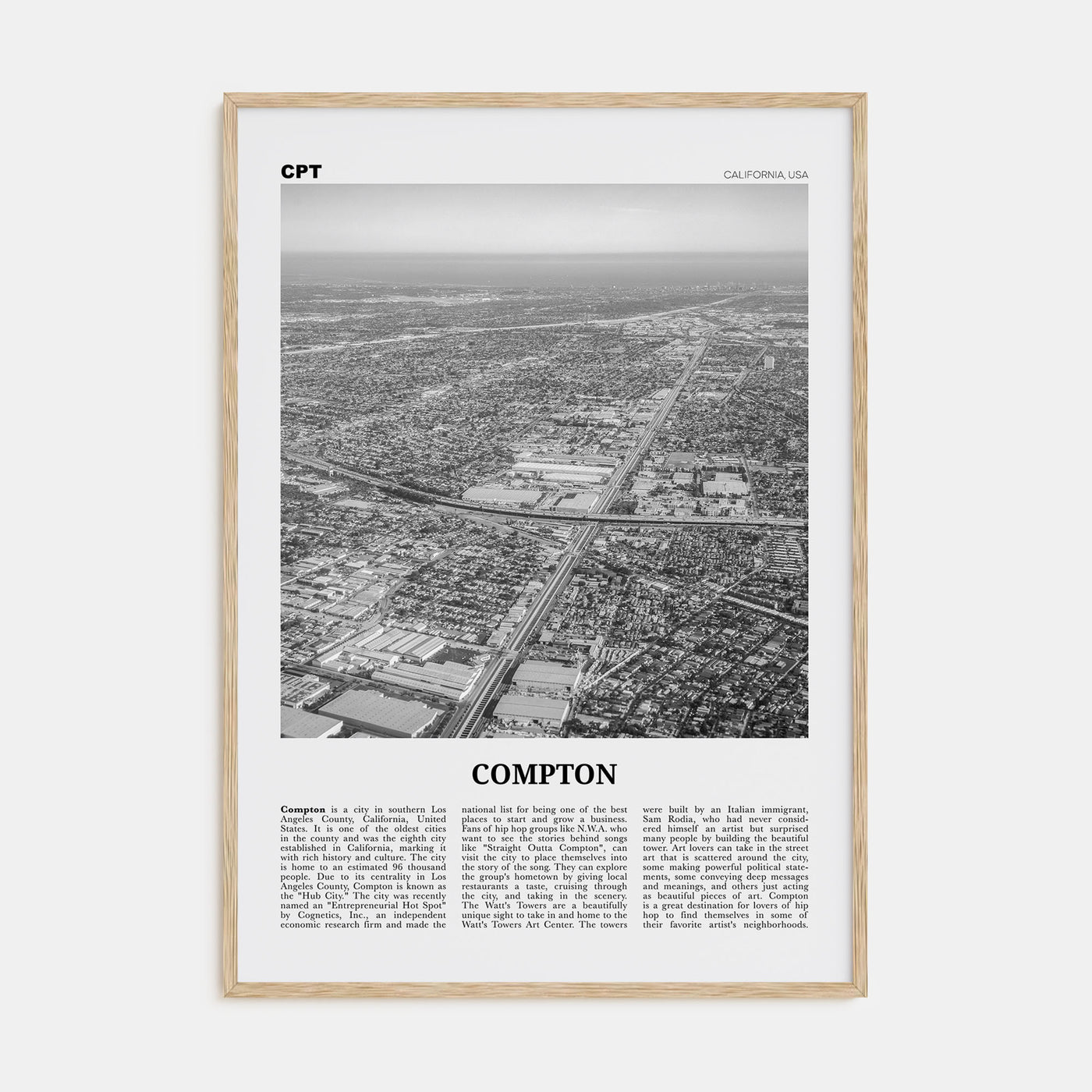 Compton Travel B&W Poster