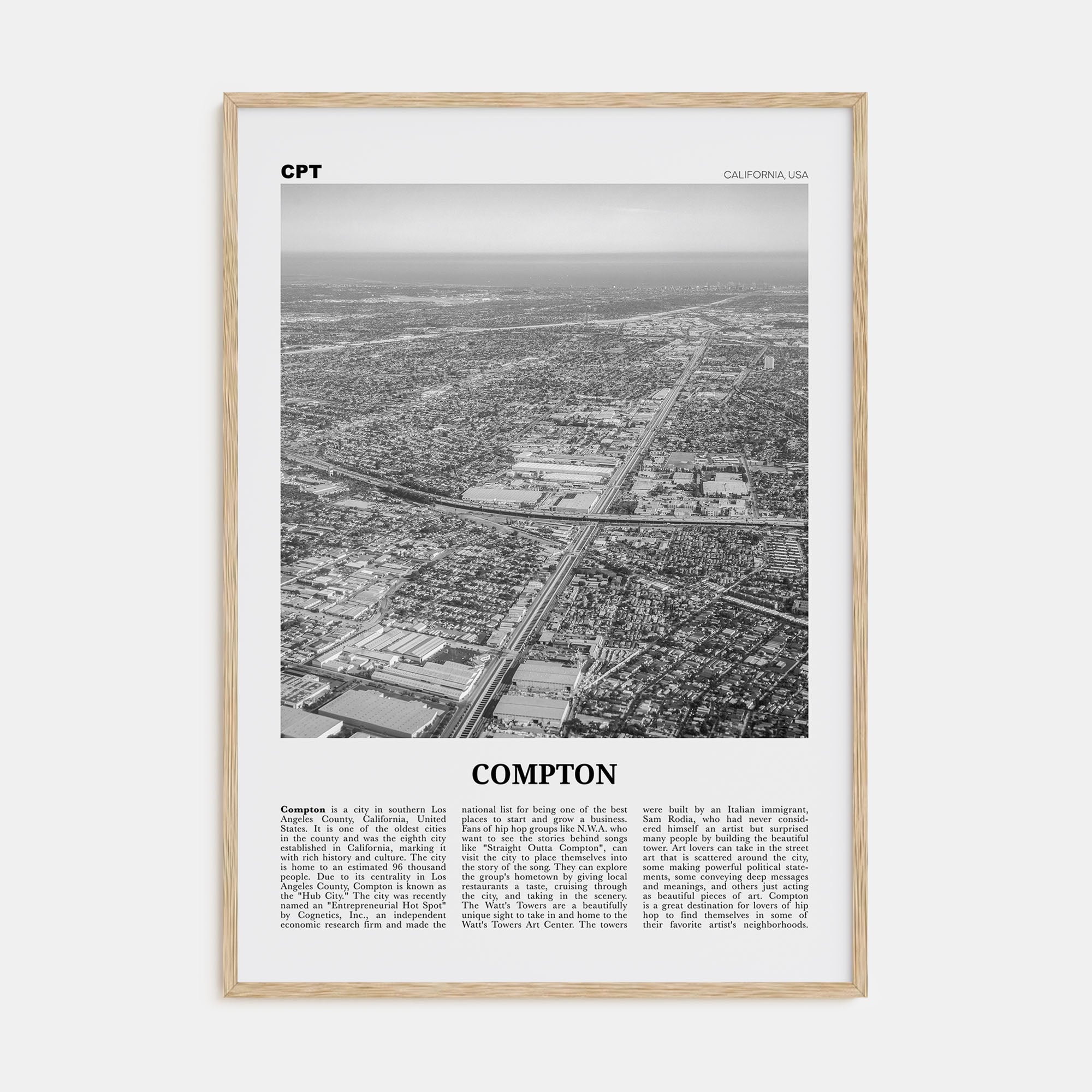 Compton Travel B&W Poster