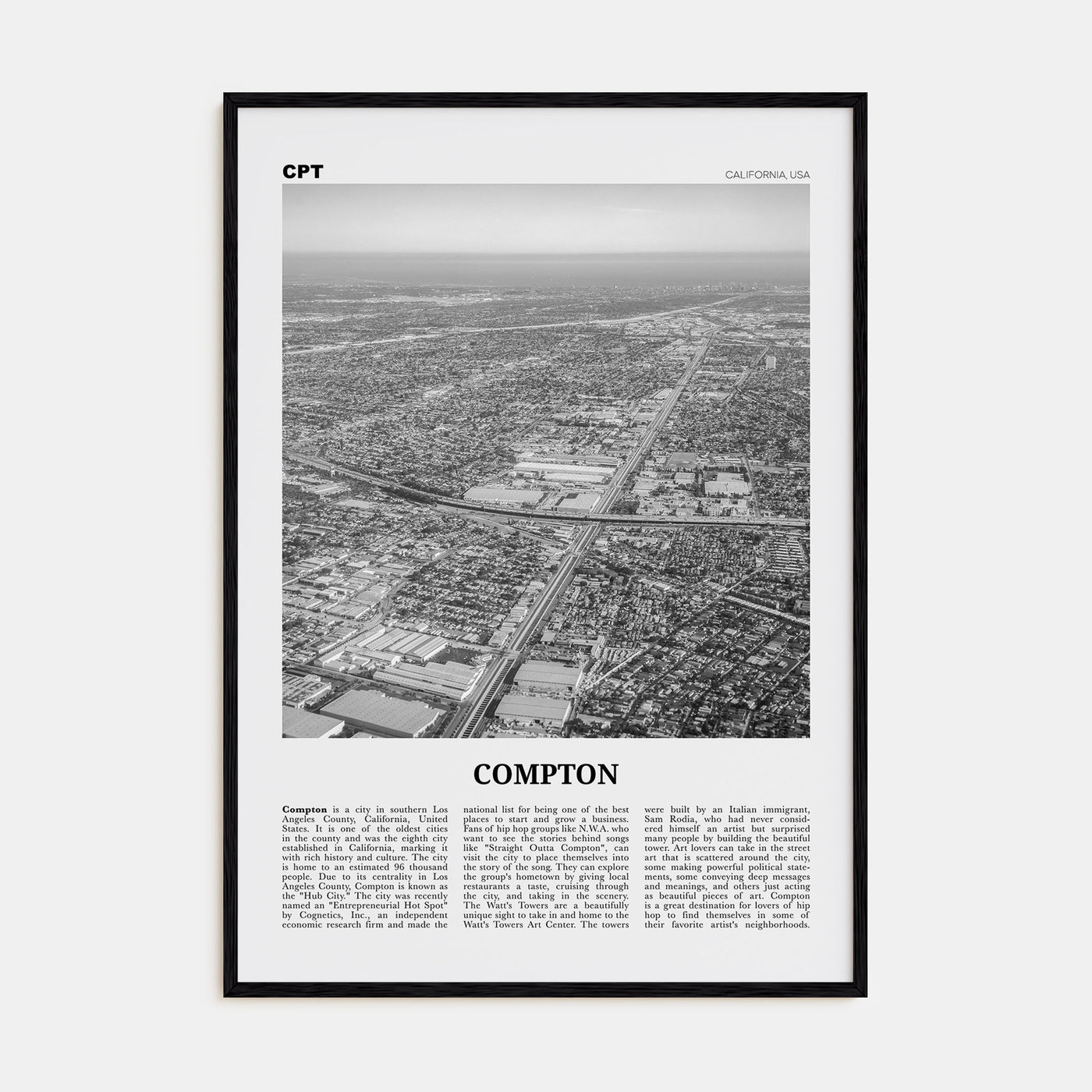 Compton Travel B&W Poster
