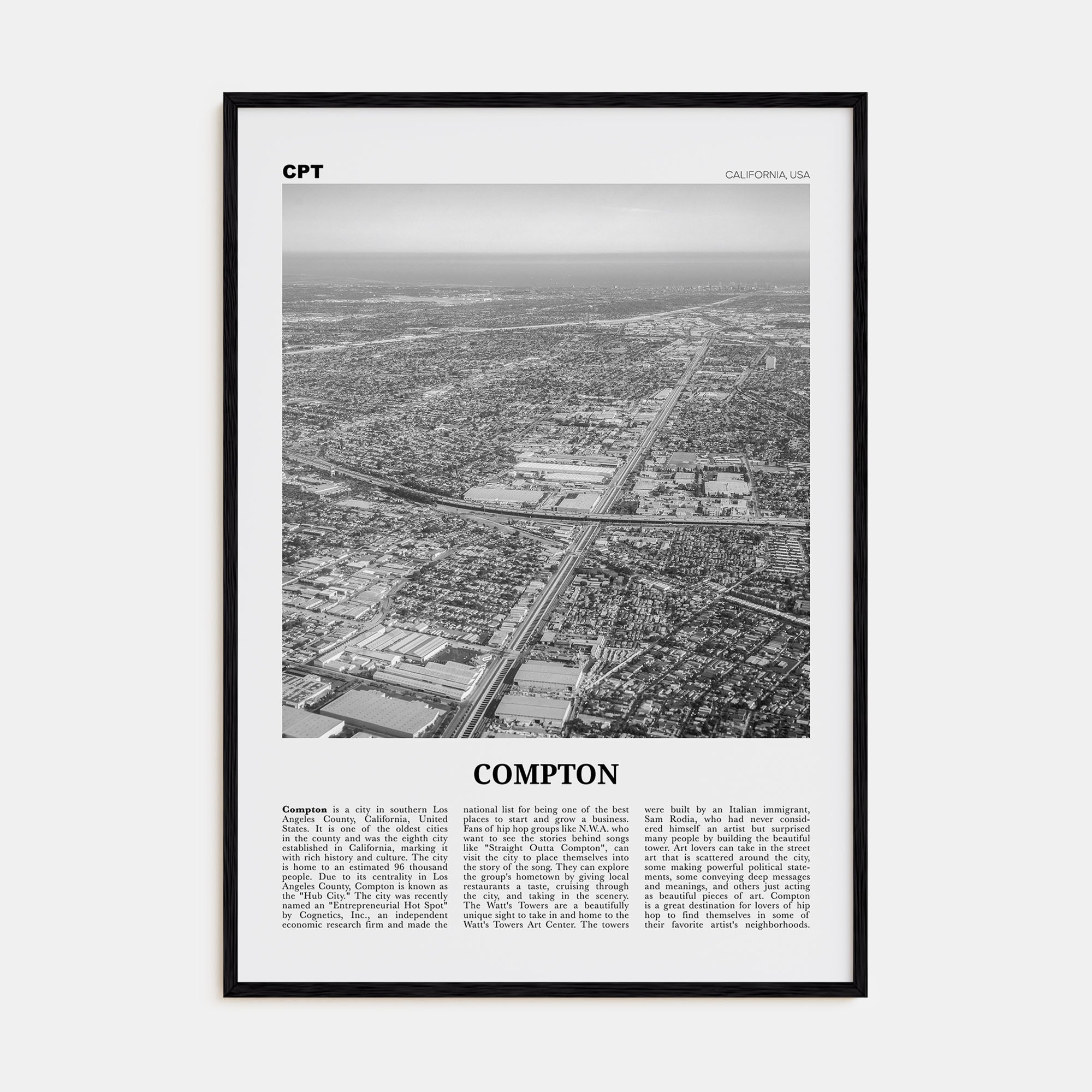 Compton Travel B&W Poster