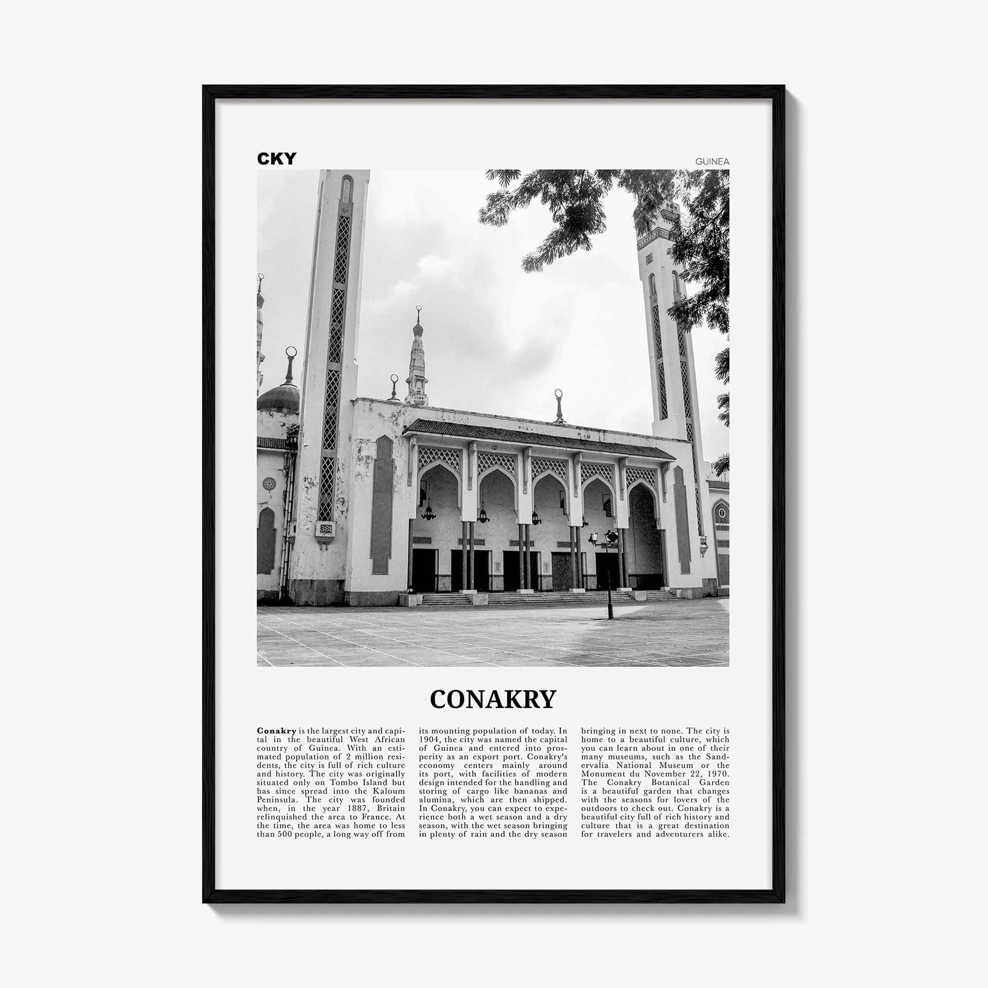 Conakry Print Black and White, Conakry Wall Art, Conakry Poster, Conakry Photo, Conakry Wall Décor, Guinea, Kɔnakiri, Africa