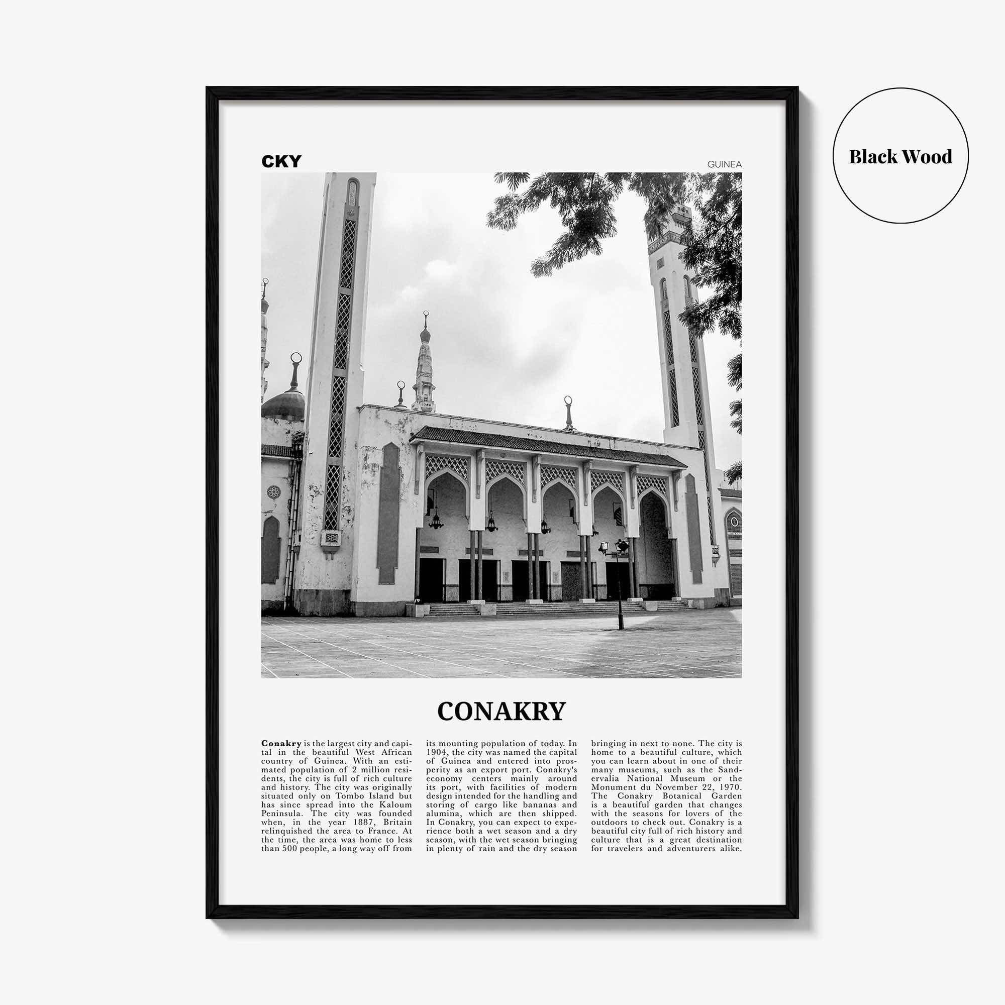Conakry Print Black and White, Conakry Wall Art, Conakry Poster, Conakry Photo, Conakry Wall Décor, Guinea, Kɔnakiri, Africa