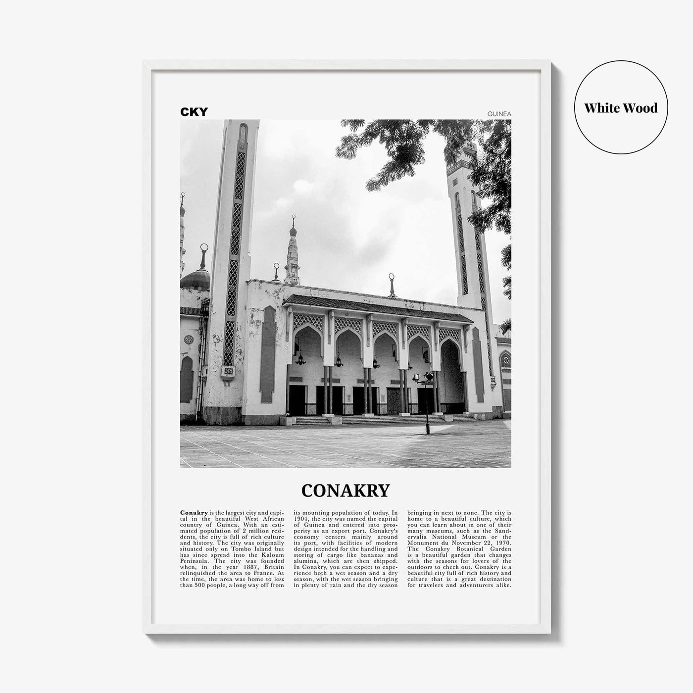 Conakry Print Black and White, Conakry Wall Art, Conakry Poster, Conakry Photo, Conakry Wall Décor, Guinea, Kɔnakiri, Africa