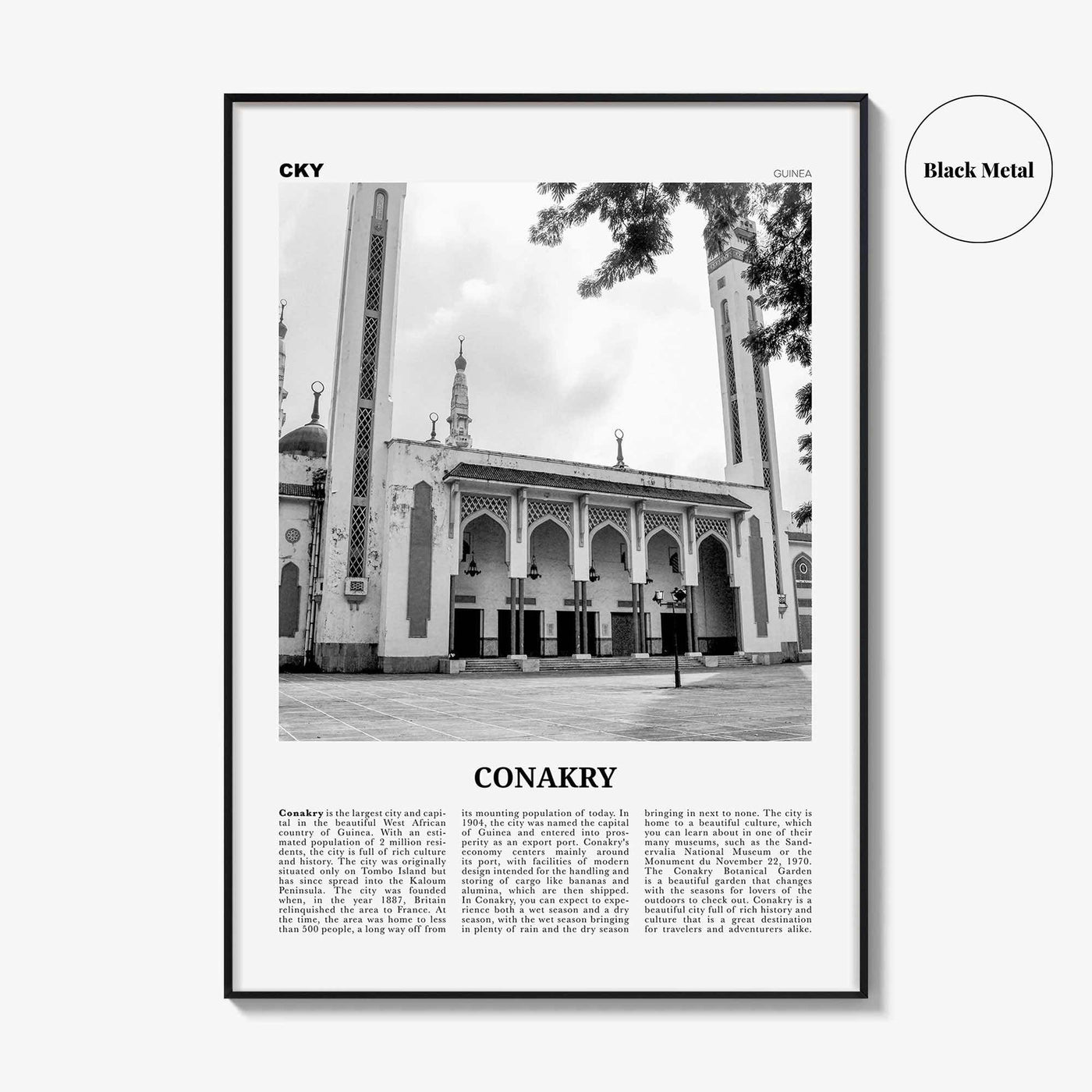 Conakry Print Black and White, Conakry Wall Art, Conakry Poster, Conakry Photo, Conakry Wall Décor, Guinea, Kɔnakiri, Africa