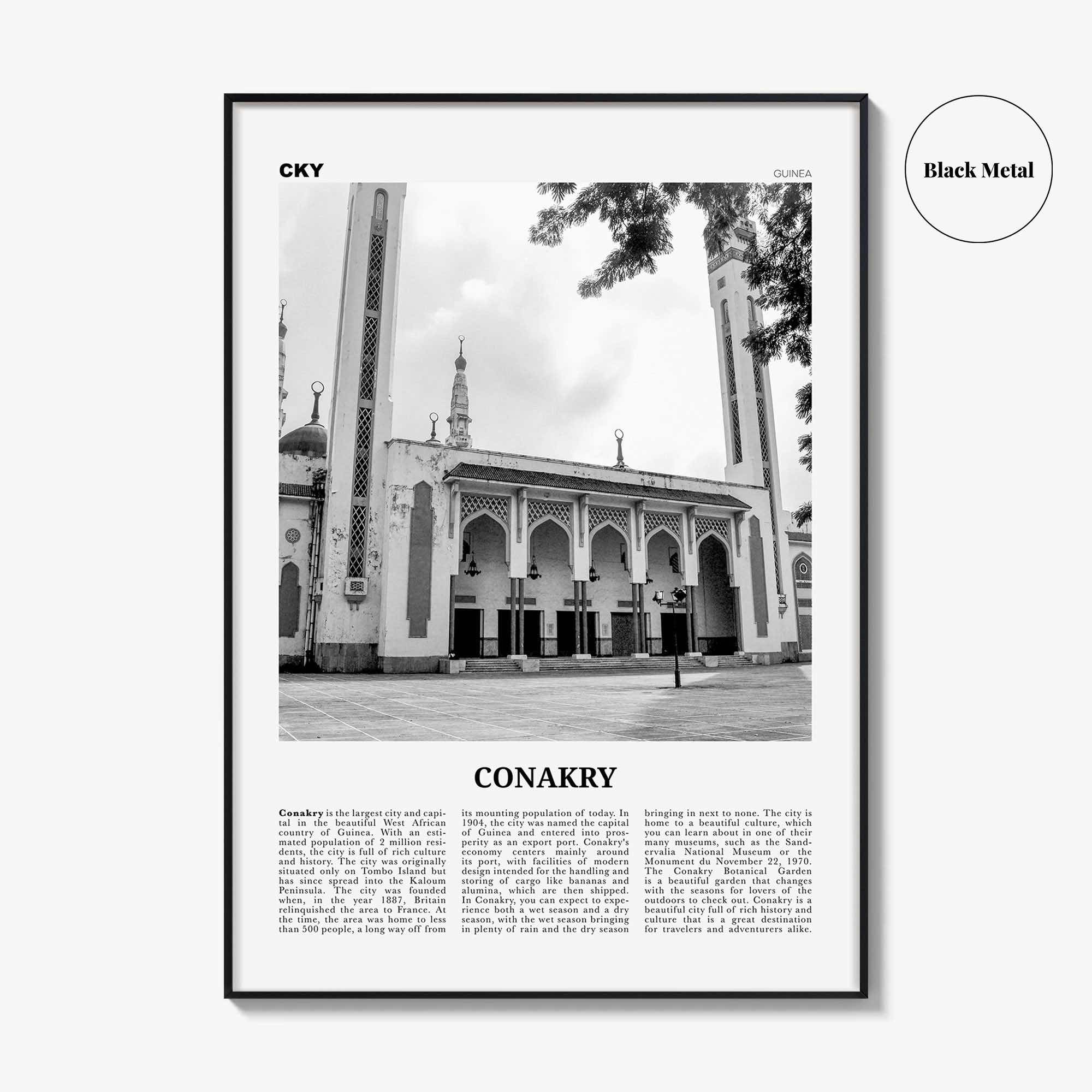 Conakry Print Black and White, Conakry Wall Art, Conakry Poster, Conakry Photo, Conakry Wall Décor, Guinea, Kɔnakiri, Africa