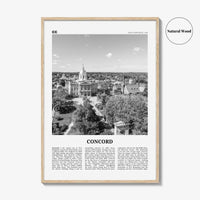 Concord Print Black and White, Concord Wall Art, Concord Poster, Concord Photo, Concord Wall Décor, New Hampshire, USA, United States