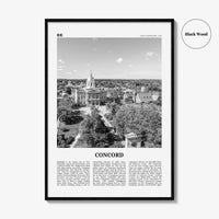 Concord Print Black and White, Concord Wall Art, Concord Poster, Concord Photo, Concord Wall Décor, New Hampshire, USA, United States