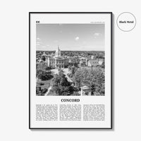 Concord Print Black and White, Concord Wall Art, Concord Poster, Concord Photo, Concord Wall Décor, New Hampshire, USA, United States