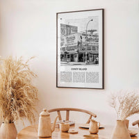 Coney Island Print Black and White, Coney Island Wall Art, Coney Island Poster, Coney Island Photo, Coney Island Wall Décor, Brooklyn