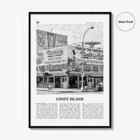 Coney Island Print Black and White, Coney Island Wall Art, Coney Island Poster, Coney Island Photo, Coney Island Wall Décor, Brooklyn