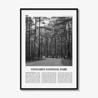Congaree National Park Print Black and White, Congaree National Park Wall Art, Congaree National Park Poster, Park Photo, Wall Décor, Map