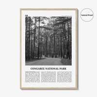 Congaree National Park Print Black and White, Congaree National Park Wall Art, Congaree National Park Poster, Park Photo, Wall Décor, Map
