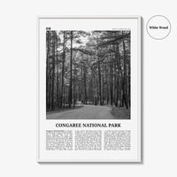 Congaree National Park Print Black and White, Congaree National Park Wall Art, Congaree National Park Poster, Park Photo, Wall Décor, Map