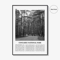 Congaree National Park Print Black and White, Congaree National Park Wall Art, Congaree National Park Poster, Park Photo, Wall Décor, Map