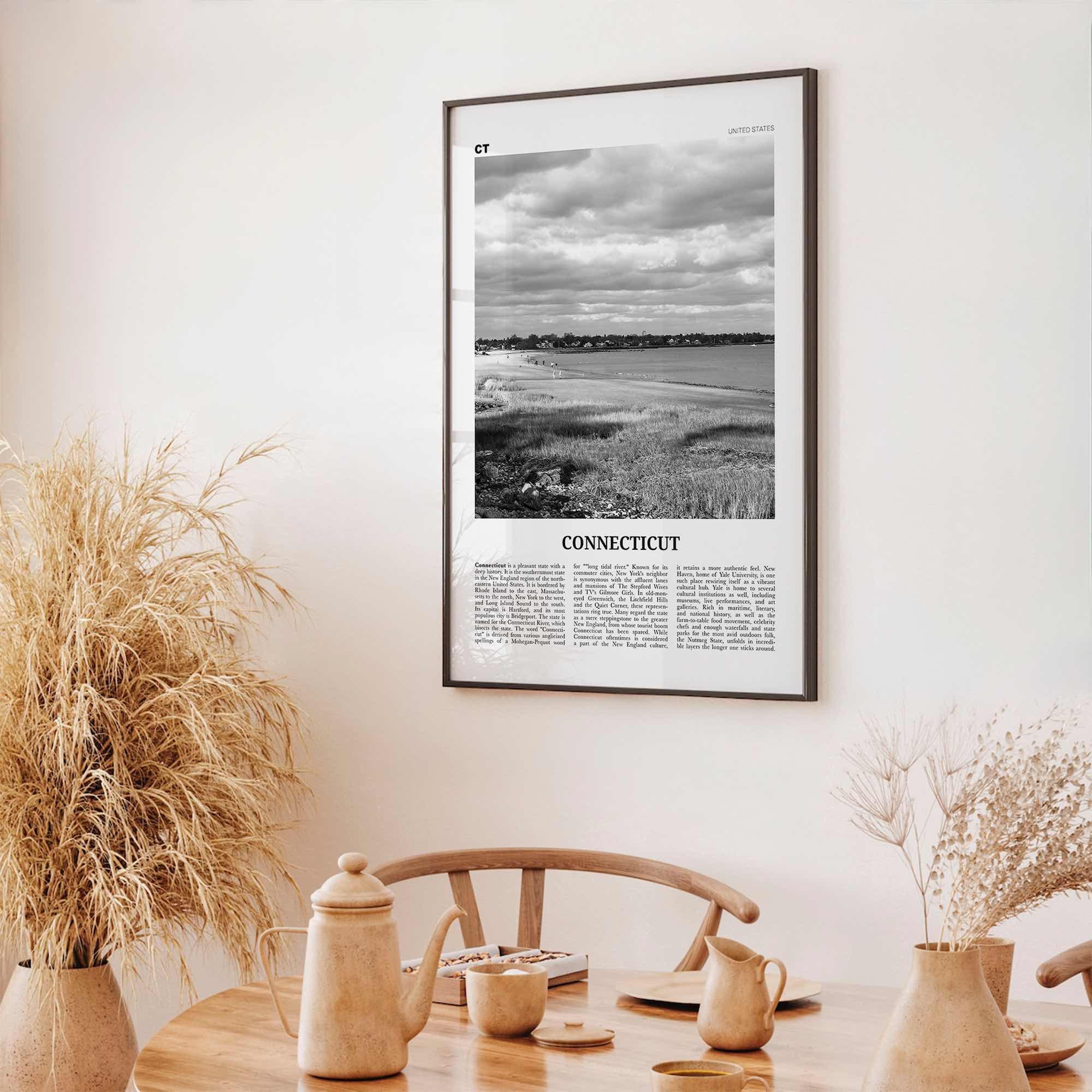 Connecticut Print Black and White No 1, Connecticut Wall Art, Connecticut Poster, Connecticut Photo, Connecticut Décor, Connecticut Map