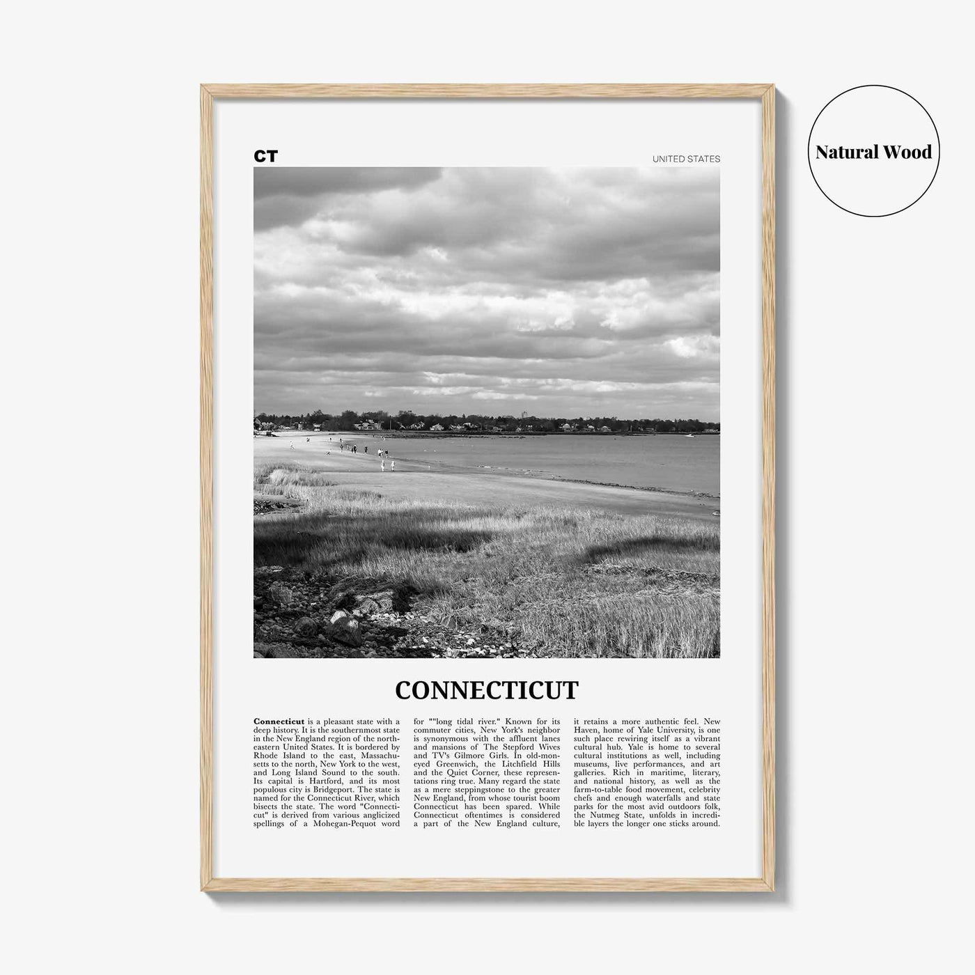 Connecticut Print Black and White No 1, Connecticut Wall Art, Connecticut Poster, Connecticut Photo, Connecticut Décor, Connecticut Map