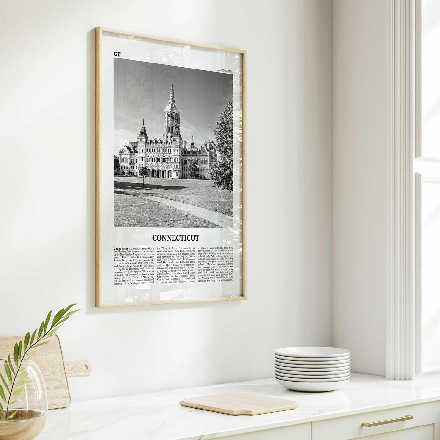 Connecticut Print Black and White No 2, Connecticut Wall Art, Connecticut Poster, Connecticut Photo, USA, United States, North America